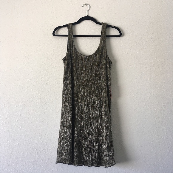 NWT Gold and Black Mini Dress - Picture 1 of 5